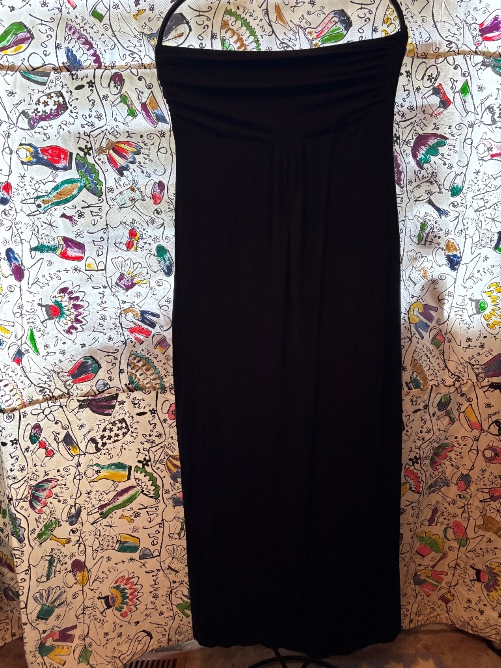 Rayon/ spandex strapless maxi